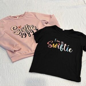 Swiftie 1989' Pink Sweatshirt & Black 'I'm a Swiftie' Tee - Kids Size 8-10